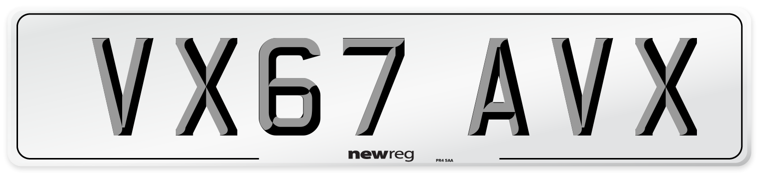 VX67 AVX Number Plate from New Reg